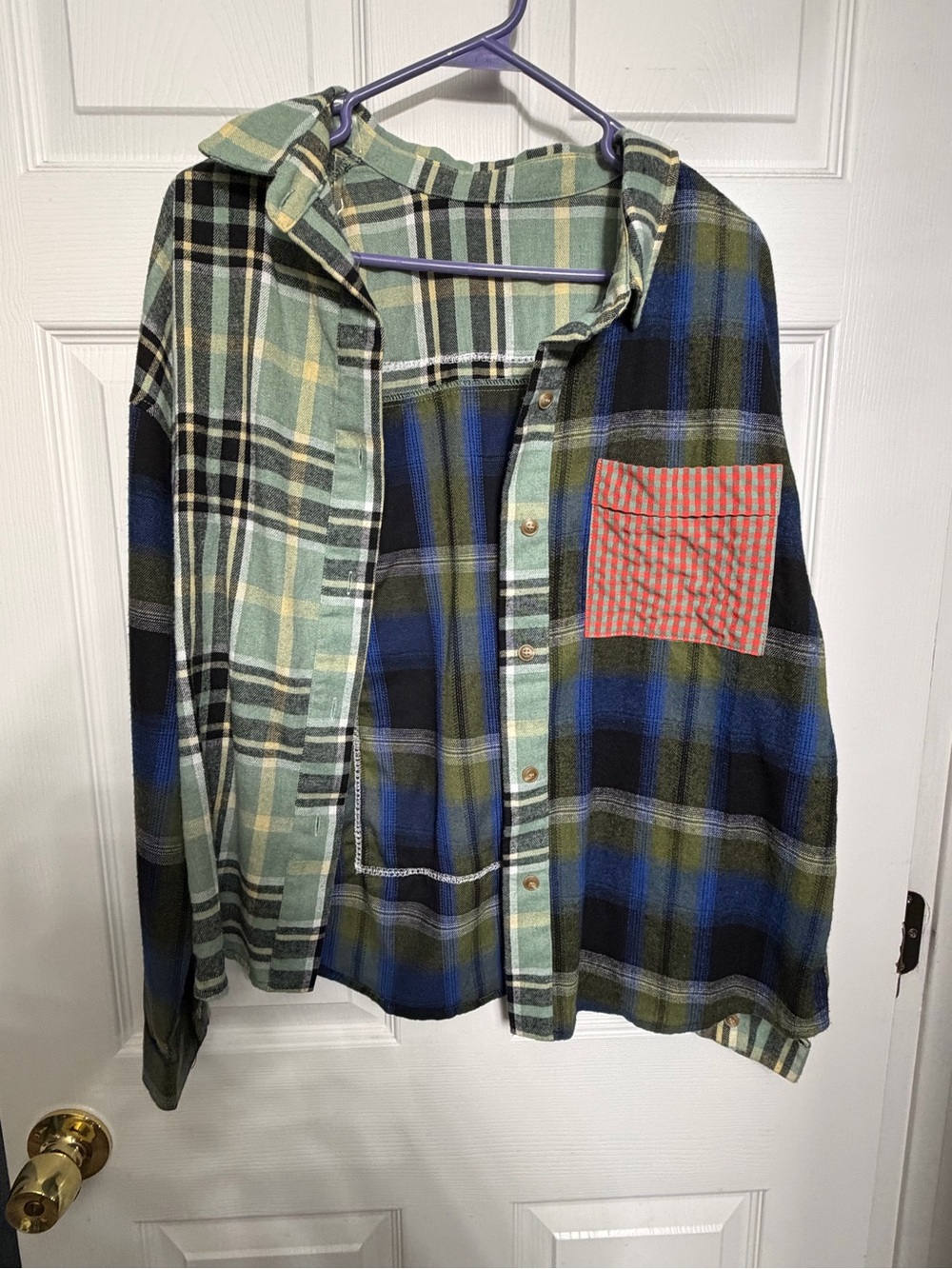 Avril Lavigne 'Let Go' Plaid Patchback Shirt Jacket - Green/Blue - Picture 2 of 2